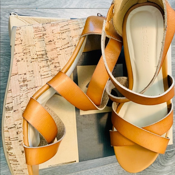 Stylist Wedge Sandals Tan colour Size 8. - Picture 3 of 5